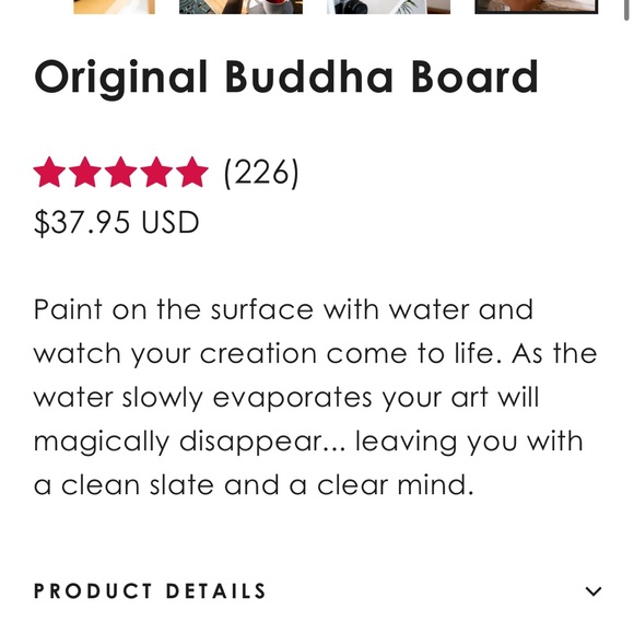 🪷NEW NWT NIB BUDDHA BOARD ZEN NO MESS PAINTING CALMING CRAFT PAINT EASEL TOY - Picture 6 of 9
